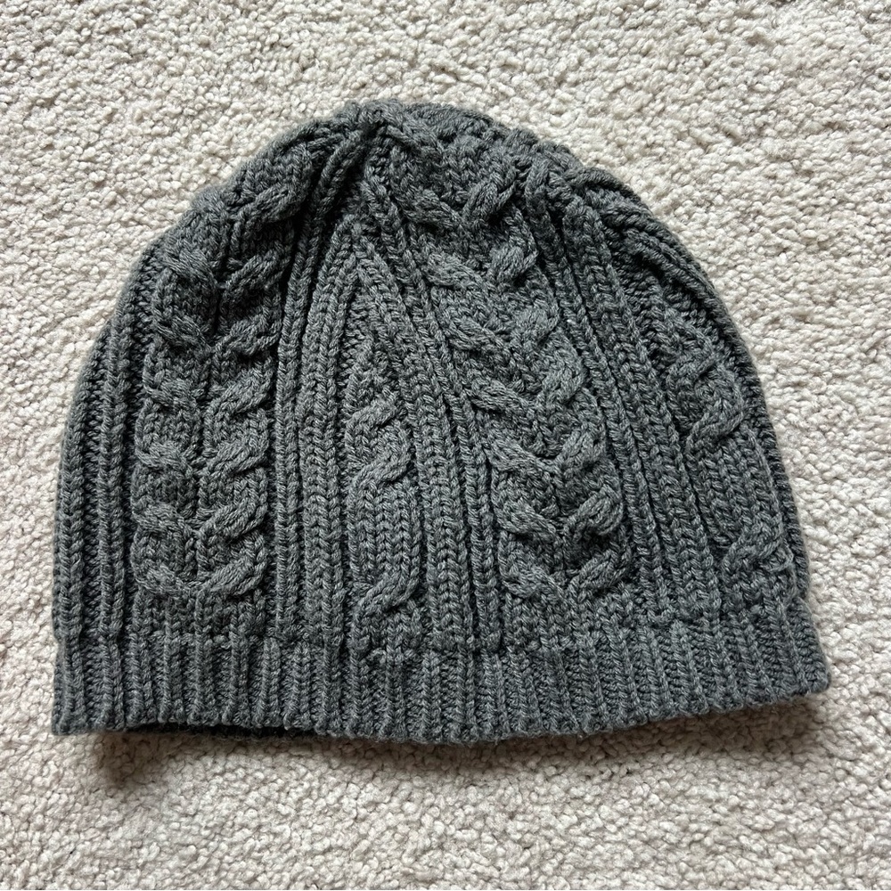 Gray Cable Knit Beanie - Picture 2 of 4